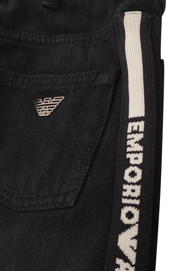 ViaMonte Shop | Emporio Armani bambino pantalone nero in denim di cotone