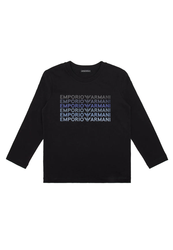 ViaMonte Shop | Emporio Armani bambino t-shirt blu in jersey di cotone organico