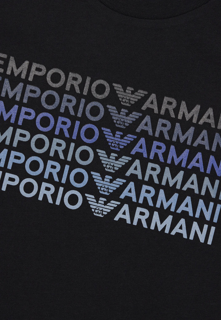 ViaMonte Shop | Emporio Armani bambino t-shirt blu in jersey di cotone organico