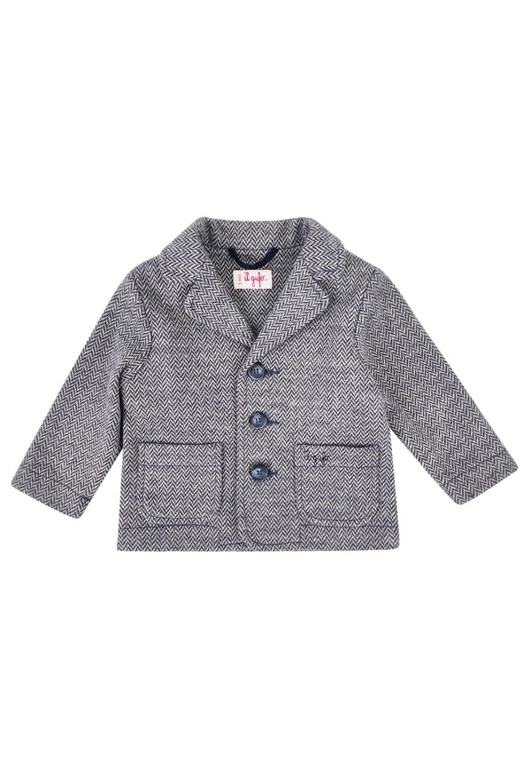 ViaMonte Shop | Il Gufo giacca baby boy a spina di pesce in felpa di cotone