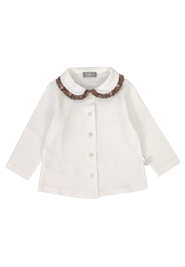 ViaMonte Shop | Il Gufo camicia baby girl panna in jersey di cotone
