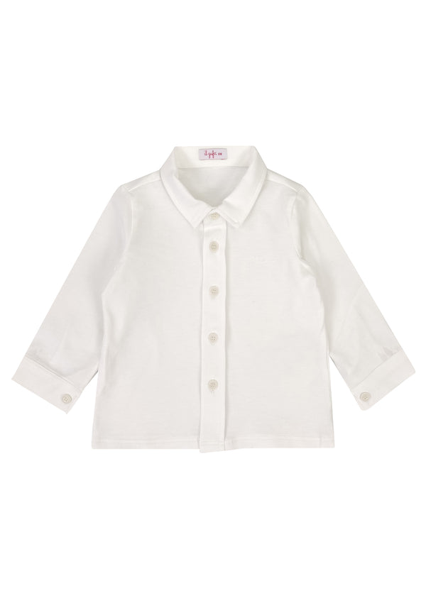 ViaMonte Shop | Il Gufo camicia baby boy panna in jersey di cotone