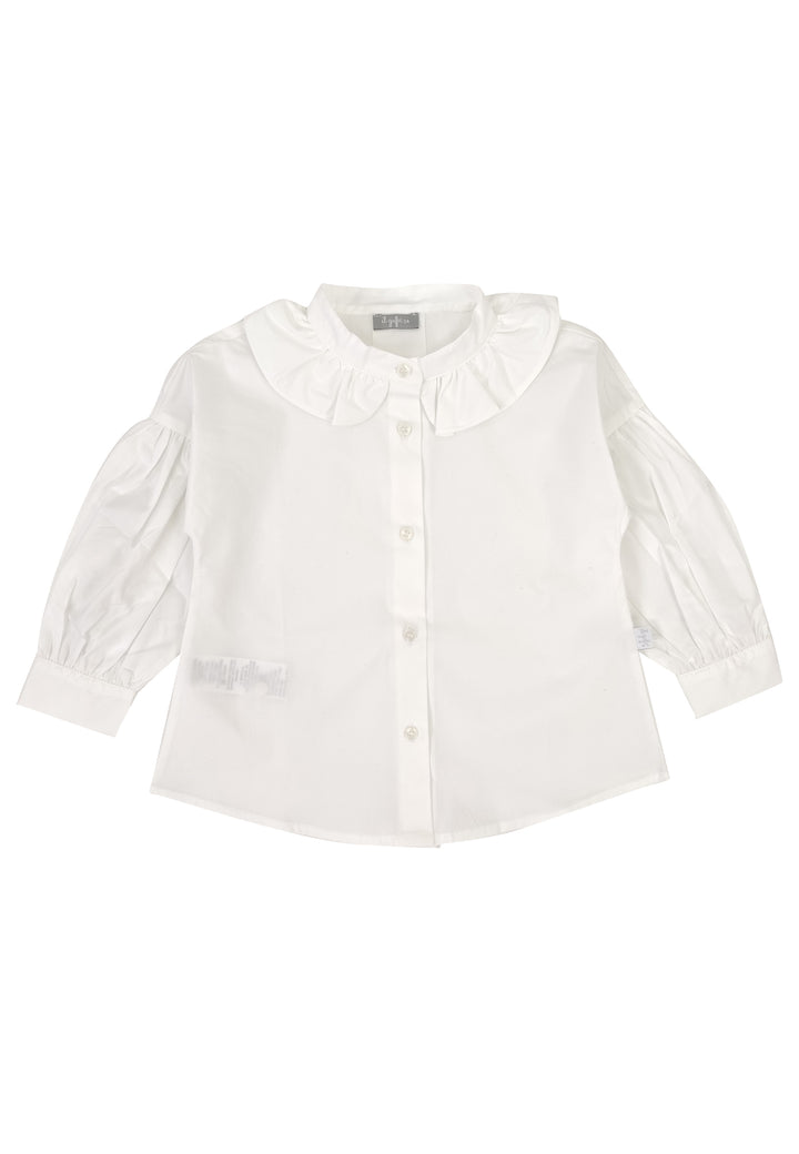 ViaMonte Shop | Il Gufo bambina camicia bianca in popeline di cotone