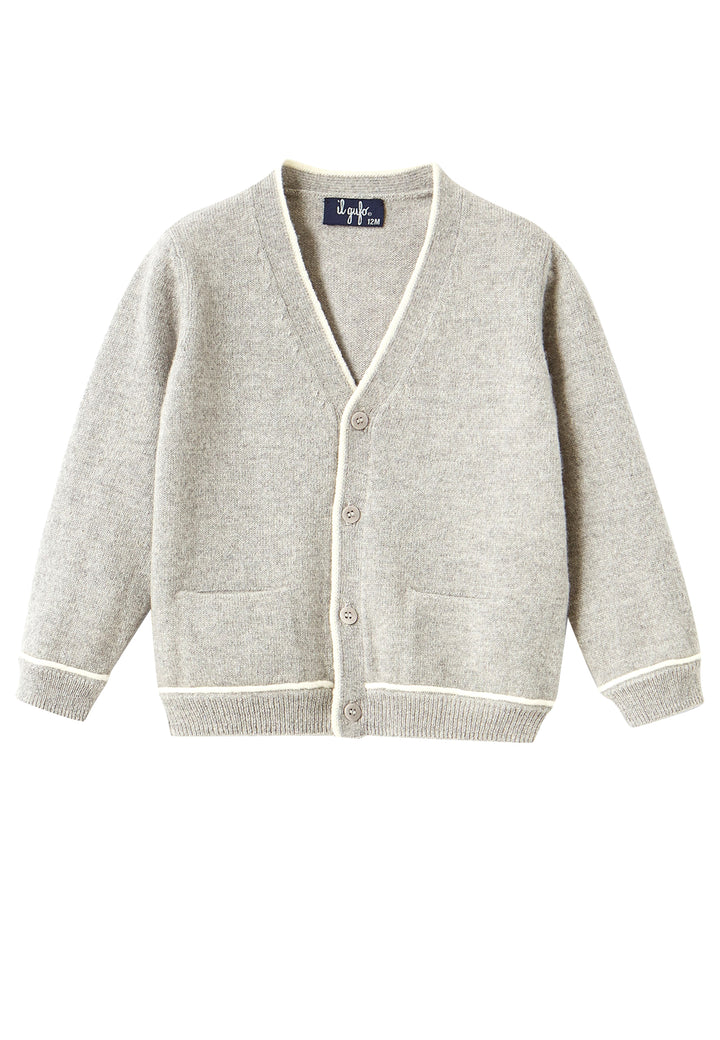 ViaMonte Shop | Il Gufo bambino cardigan grigio chiaro in lana merino