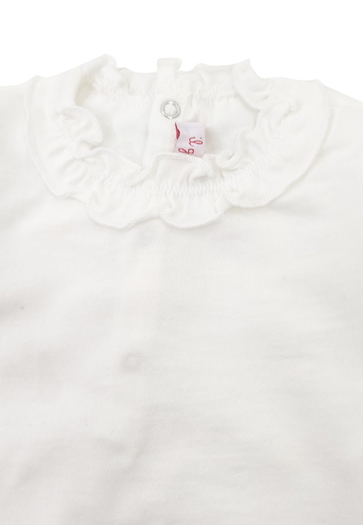 ViaMonte Shop | Il Gufo baby girl body latte in jersey di cotone