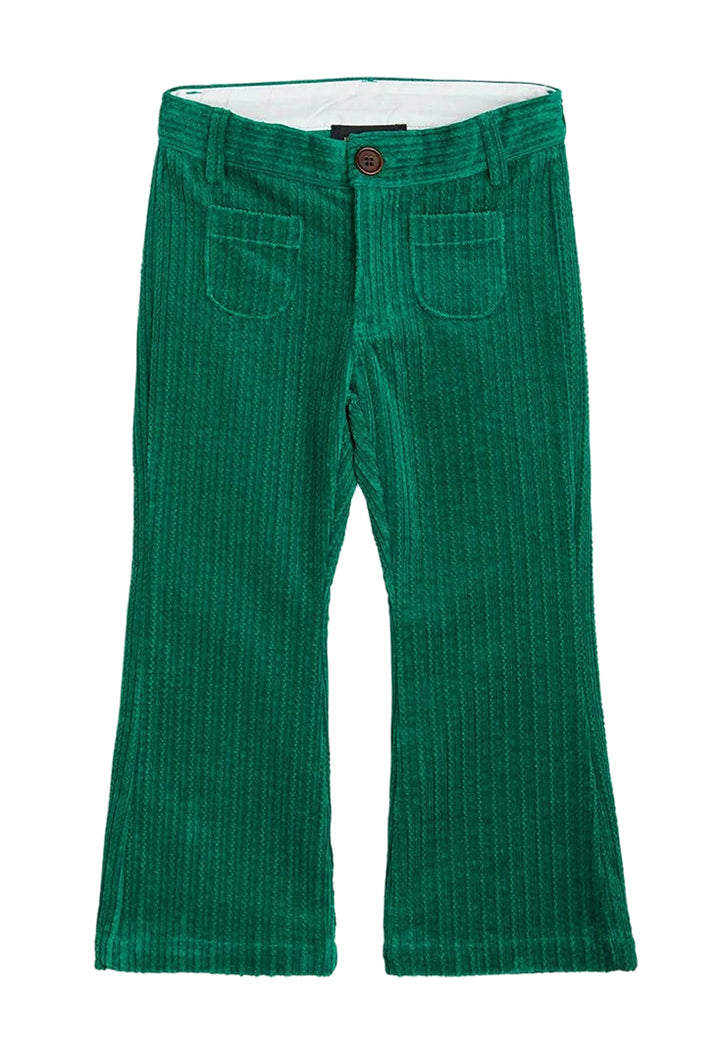 ViaMonte Shop | Mini Rodini bambino pantalone svasato verde in velluto a coste
