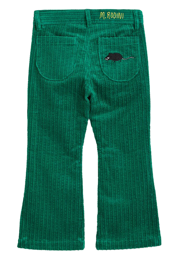 ViaMonte Shop | Mini Rodini bambino pantalone svasato verde in velluto a coste