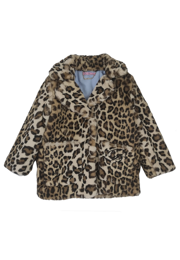 ViaMonte Shop | Miss Blumarine bambina giacca in eco pelliccia animalier