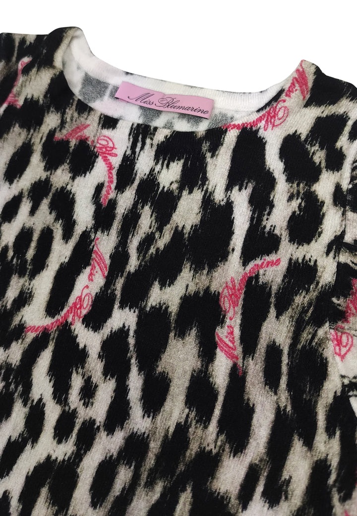 ViaMonte Shop | Miss Blumarine bambina maglia animalier in misto viscosa