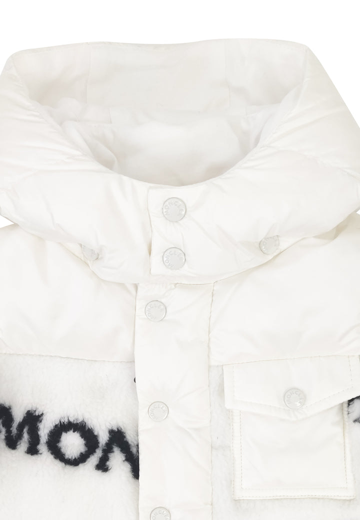 ViaMonte Shop | Moncler Enfant piumino Haric baby boy bianco in tessuto teddy