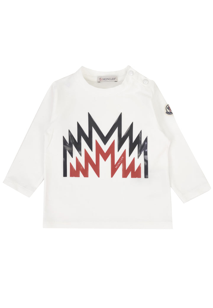 ViaMonte Shop | Moncler Enfant t-shirt baby boy bianca in jersey di cotone