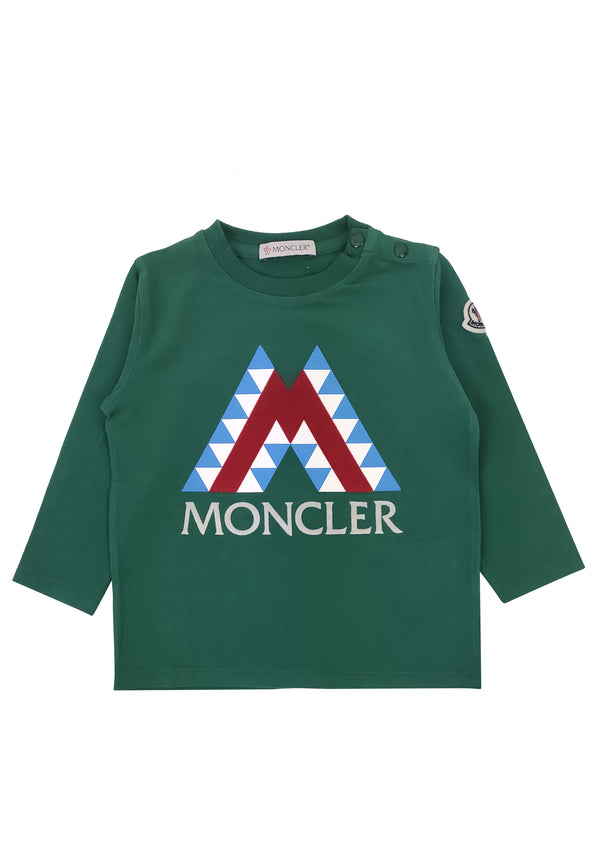 ViaMonte Shop | Moncler Enfant t-shirt baby boy verde in jersey di cotone
