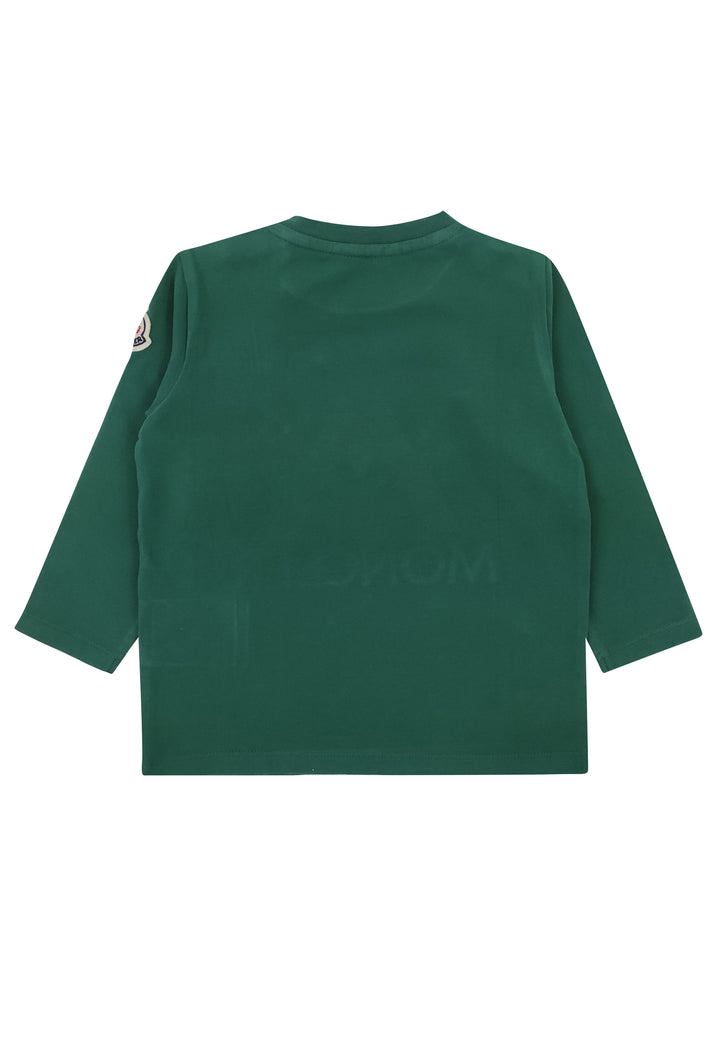 ViaMonte Shop | Moncler Enfant t-shirt bambino verde in jersey di cotone