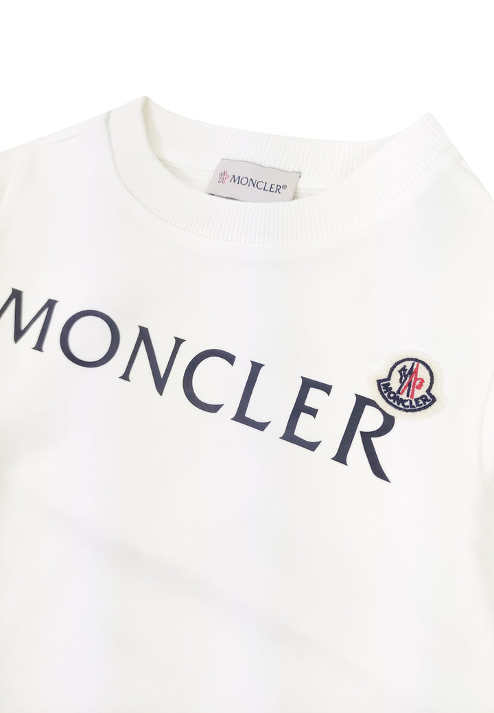 ViaMonte Shop | Moncler Enfant felpa bambino bianca in cotone