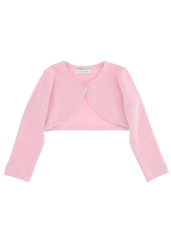ViaMonte Shop | Monnalisa cardigan bambina rosa cipria in misto cotone