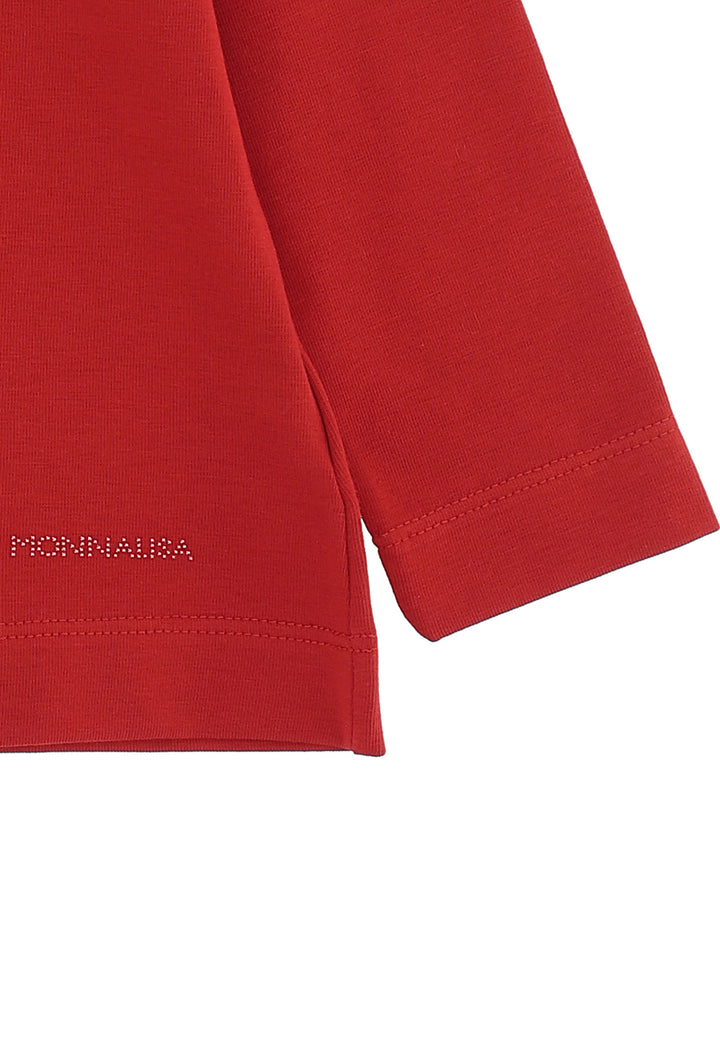 ViaMonte Shop | Monnalisa lupetto bambina rosso in jersey di cotone