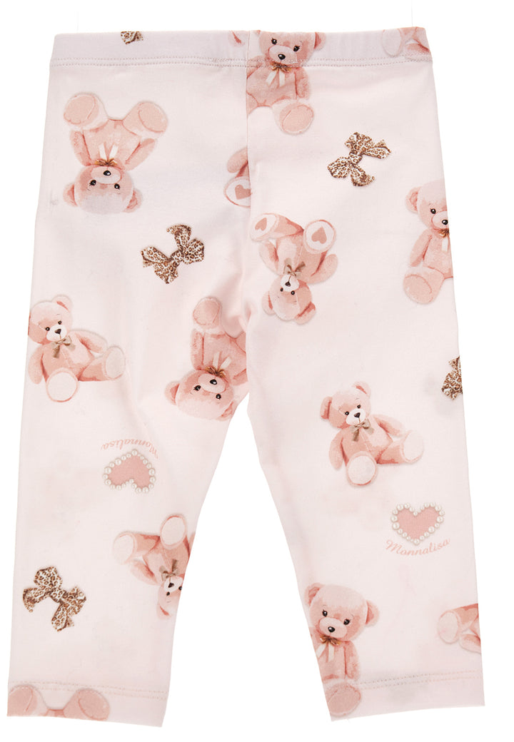 ViaMonte Shop | Monnalisa baby girl leggings rosa chiaro in jersey di cotone stampato