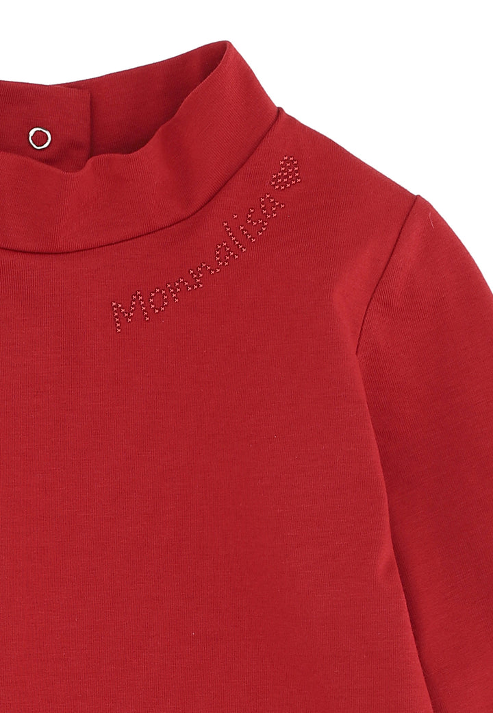 ViaMonte Shop | Monnalisa lupetto baby girl rosso in jersey di cotone