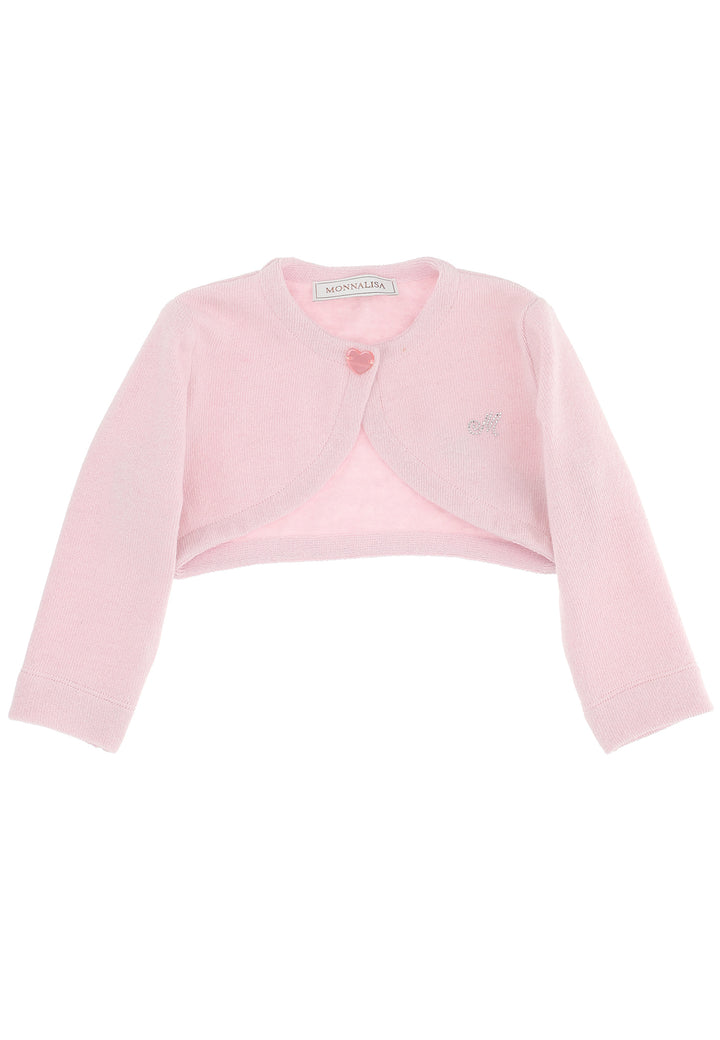 ViaMonte Shop | Monnalisa cardigan baby girl rosa antico in misto cotone