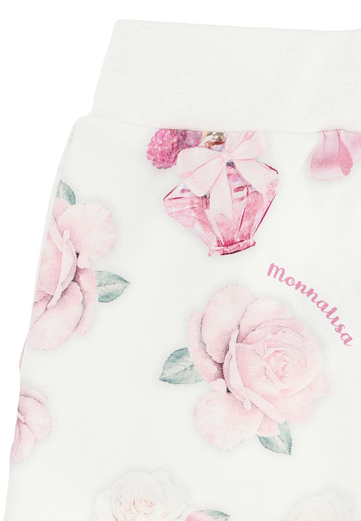 ViaMonte Shop | Monnalisa baby girl pantalone panna in felpa di cotone stampato