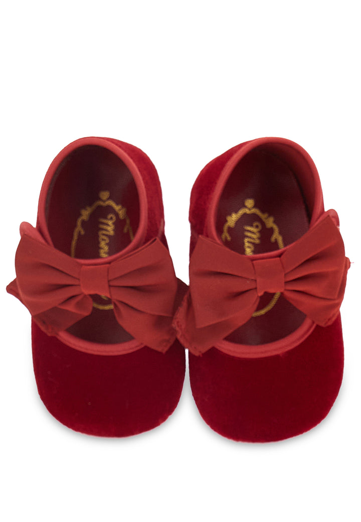 ViaMonte Shop | Monnalisa baby girl scarpe culla rubino in velluto