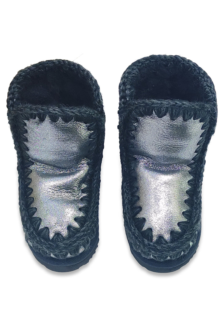 ViaMonte Shop | Mou kids eskimo bambina stivaletto microglitter nero in pelle