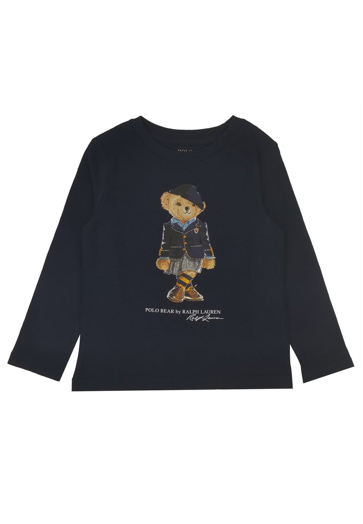 ViaMonte Shop | Ralph Lauren t-shirt bambina bear blu in cotone