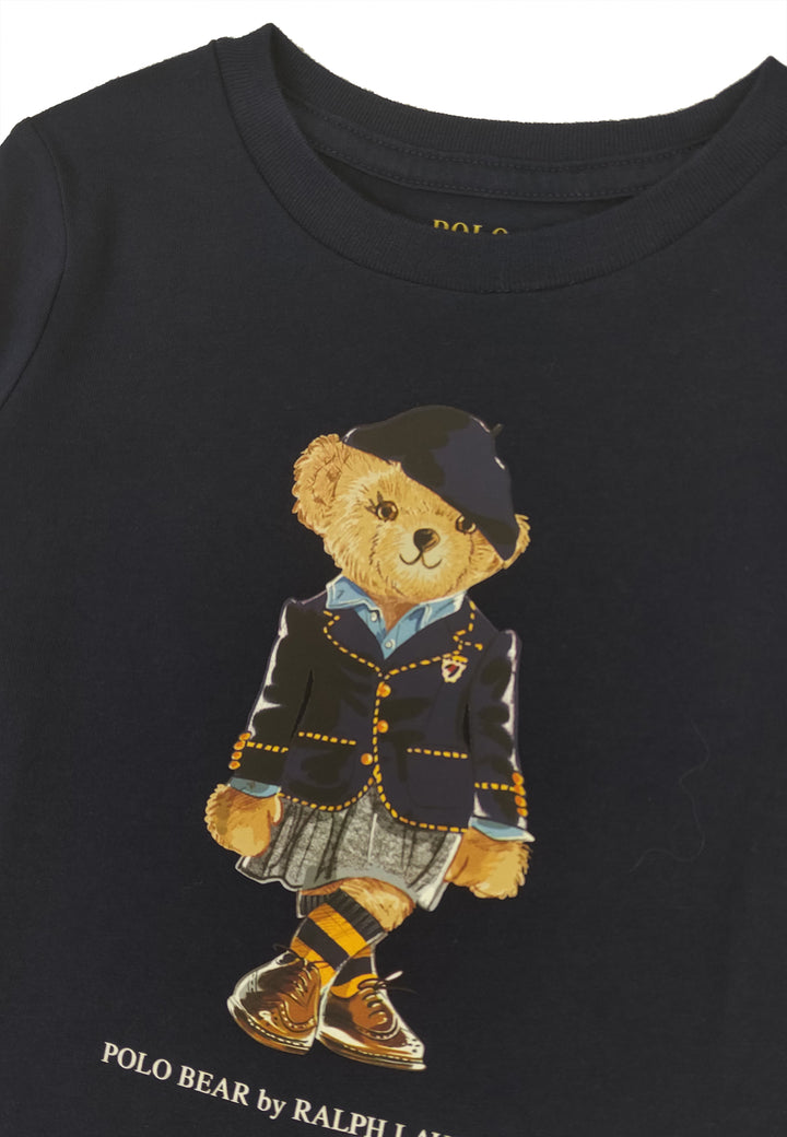 ViaMonte Shop | Ralph Lauren t-shirt bambina bear blu in cotone
