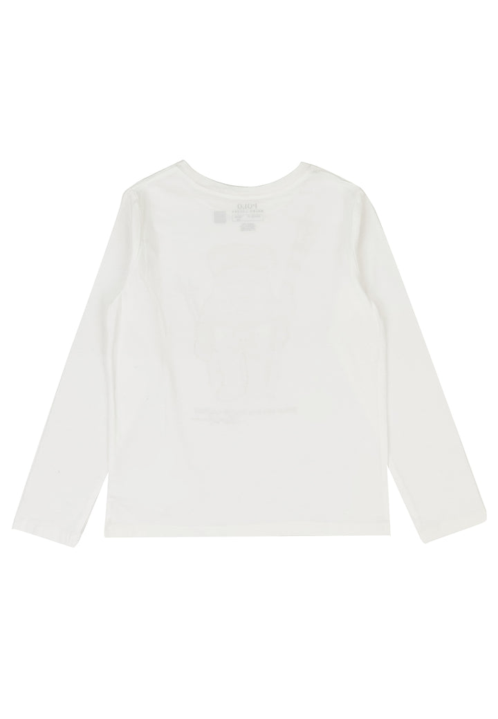 ViaMonte Shop | Ralph Lauren t-shirt bambina bear bianca in cotone