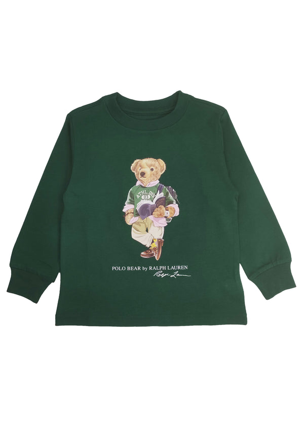 ViaMonte Shop | Ralph Lauren t-shirt teen Polo bear verde in cotone