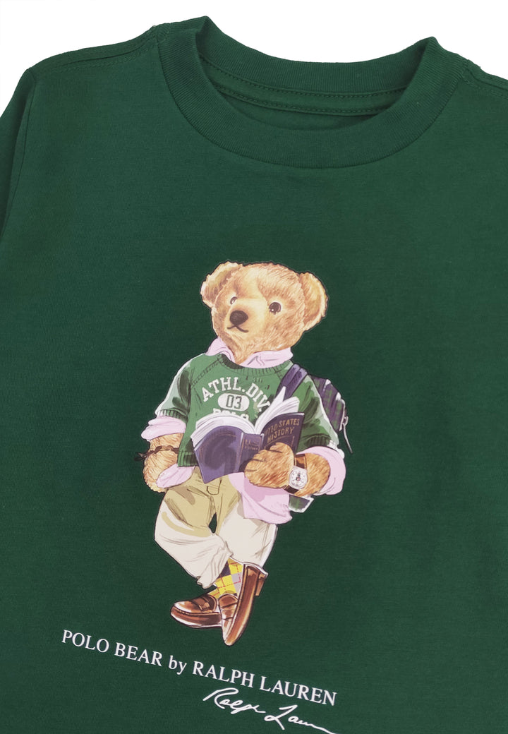 ViaMonte Shop | Ralph Lauren t-shirt teen Polo bear verde in cotone