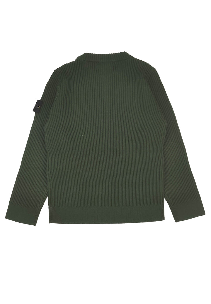 ViaMonte Shop | Stone Island bambino maglia verde oliva in pura lana