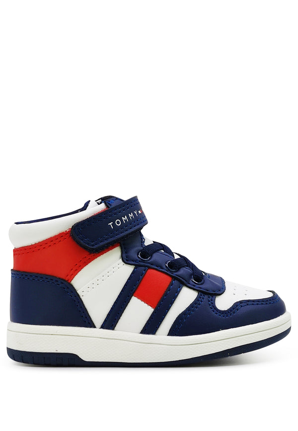 ViaMonte Shop | Tommy Hilfiger bambino sneakers alta color block in similpelle