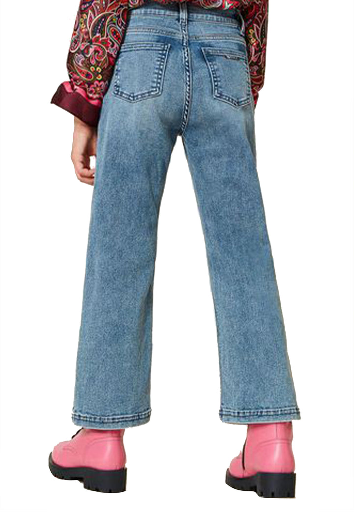 ViaMonte Shop | Twin Set bambina jeans blu chiaro in cotone