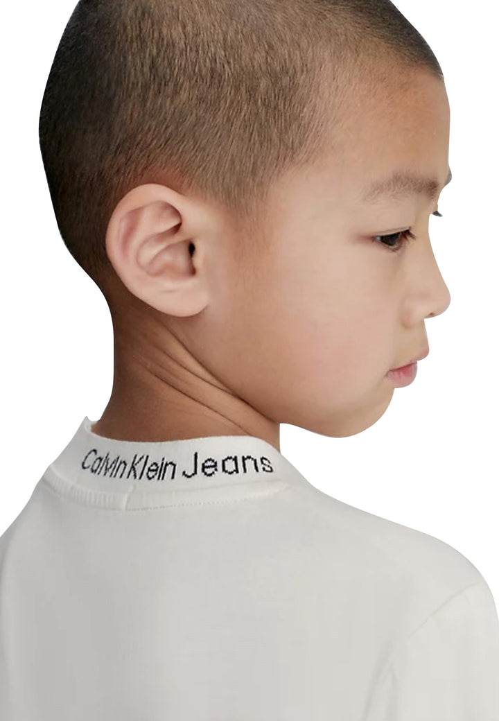 Calvin Klein Jeans t-shirt crema bambino in cotone