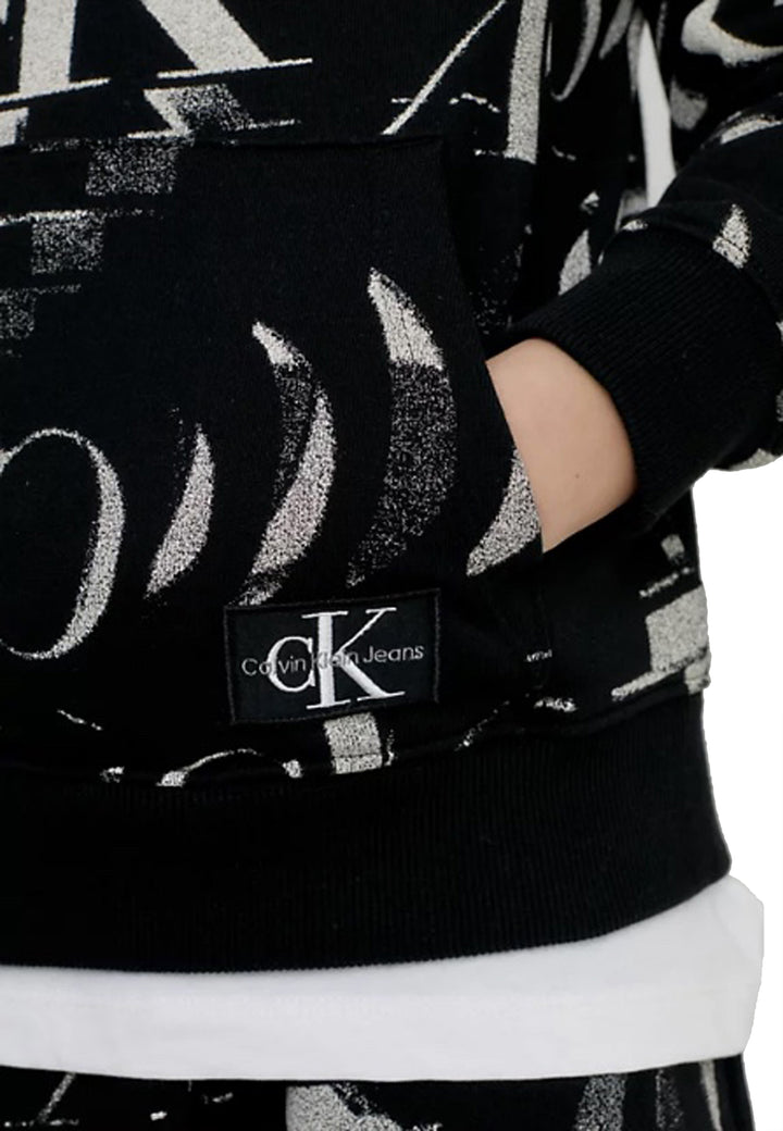 Calvin Klein Jeans felpa nera bambino in cotone