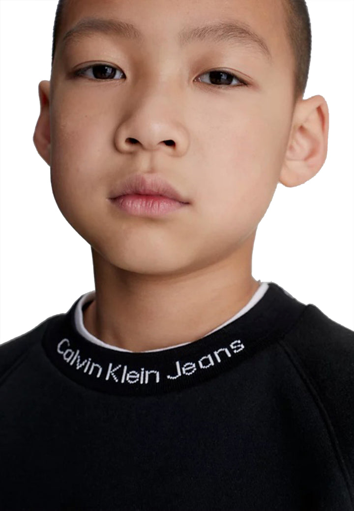 ViaMonte Shop | Calvin Klein Jeans felpa nera bambino in cotone