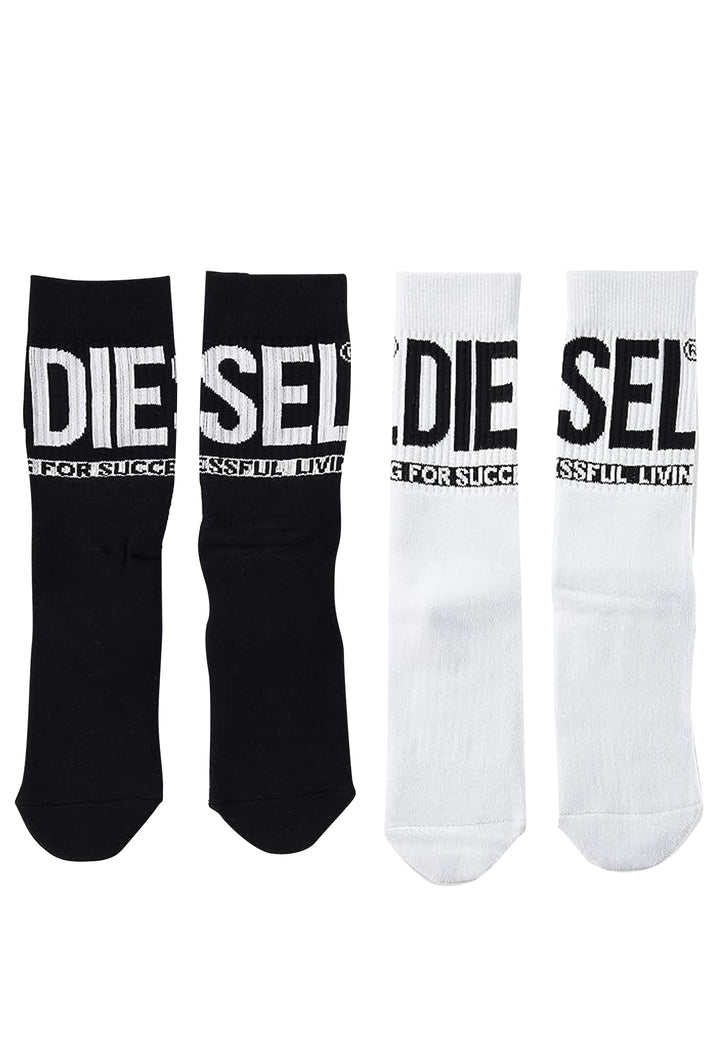 ViaMonte Shop | Diesel Kid set due paia di calzini bianco/nero bambino in cotone
