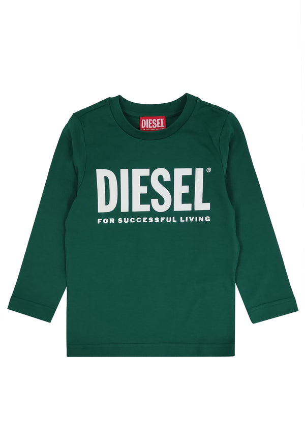 ViaMonte Shop | Diesel Kid t-shirt verde bambino in cotone