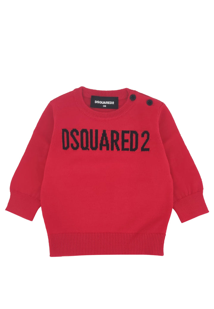 ViaMonte Shop | Dsquared2 maglia rossa neonato in misto lana