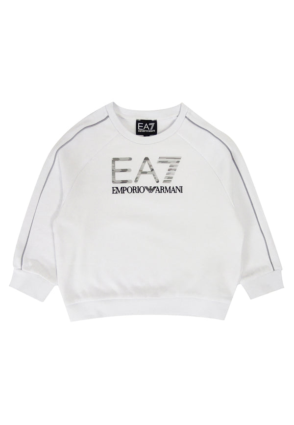 ViaMonte Shop | EA7 Emporio Armani felpa bianca bambino in cotone