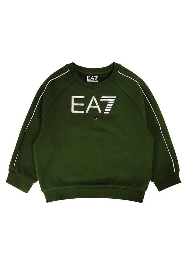 ViaMonte Shop | EA7 Emporio Armani felpa verde bambino in cotone