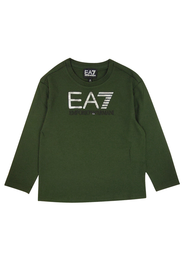 ViaMonte Shop | EA7 Emporio Armani t-shirt verde bambino in cotone