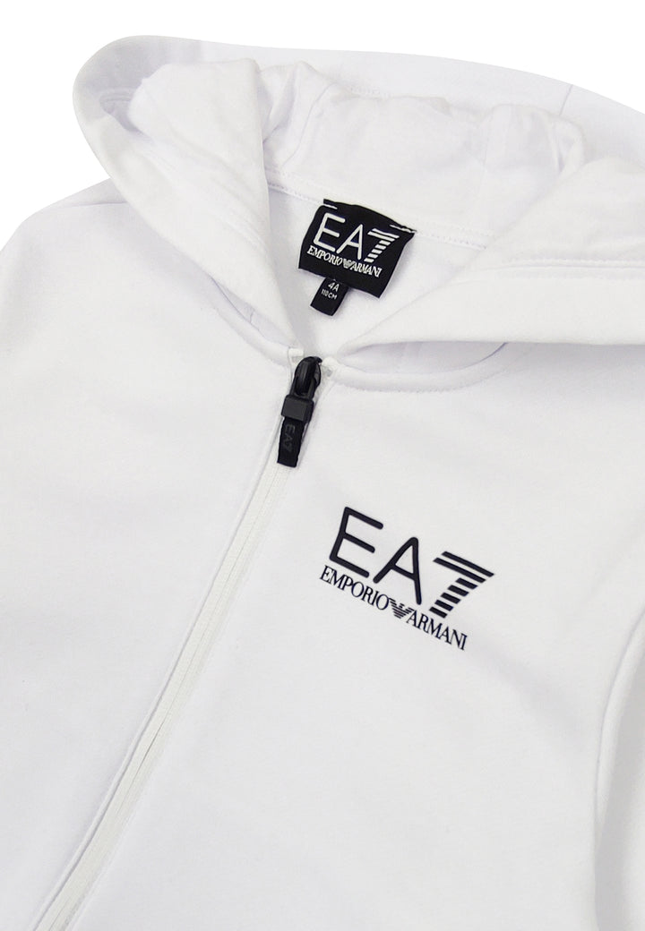EA7 Emporio Armani tuta bianca/nera bambino in cotone