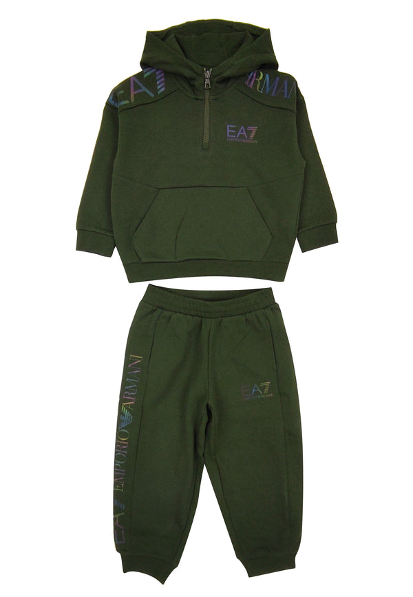ViaMonte Shop | EA7 Emporio Armani tuta verde bambino in cotone