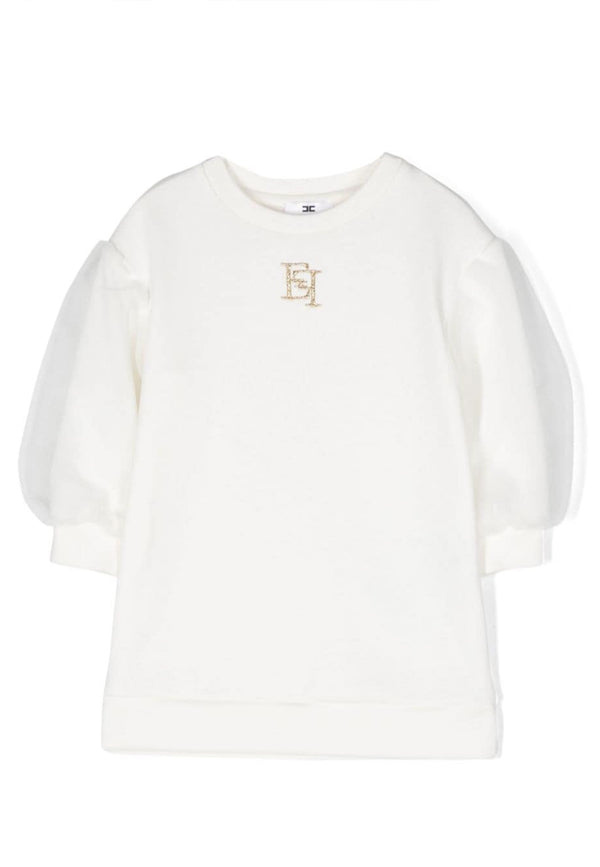 ViaMonte Shop | Elisabetta Franchi vestito bianco neonata in cotone