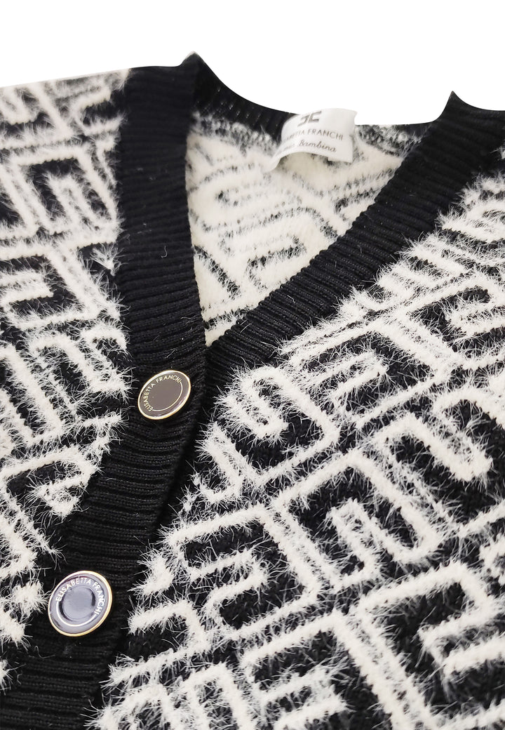 ViaMonte Shop | Elisabetta Franchi maglia cardigan bianco/nero neonata in nylon