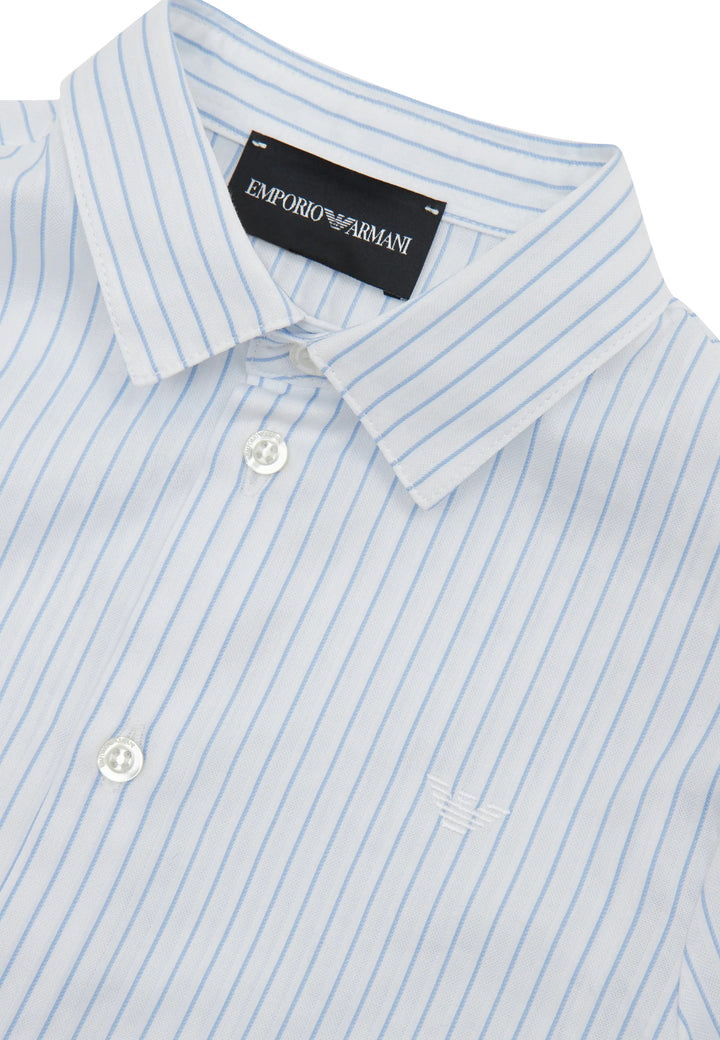 ViaMonte Shop | Emporio Armani camicia bianca a righe azzurre bambino in cotone