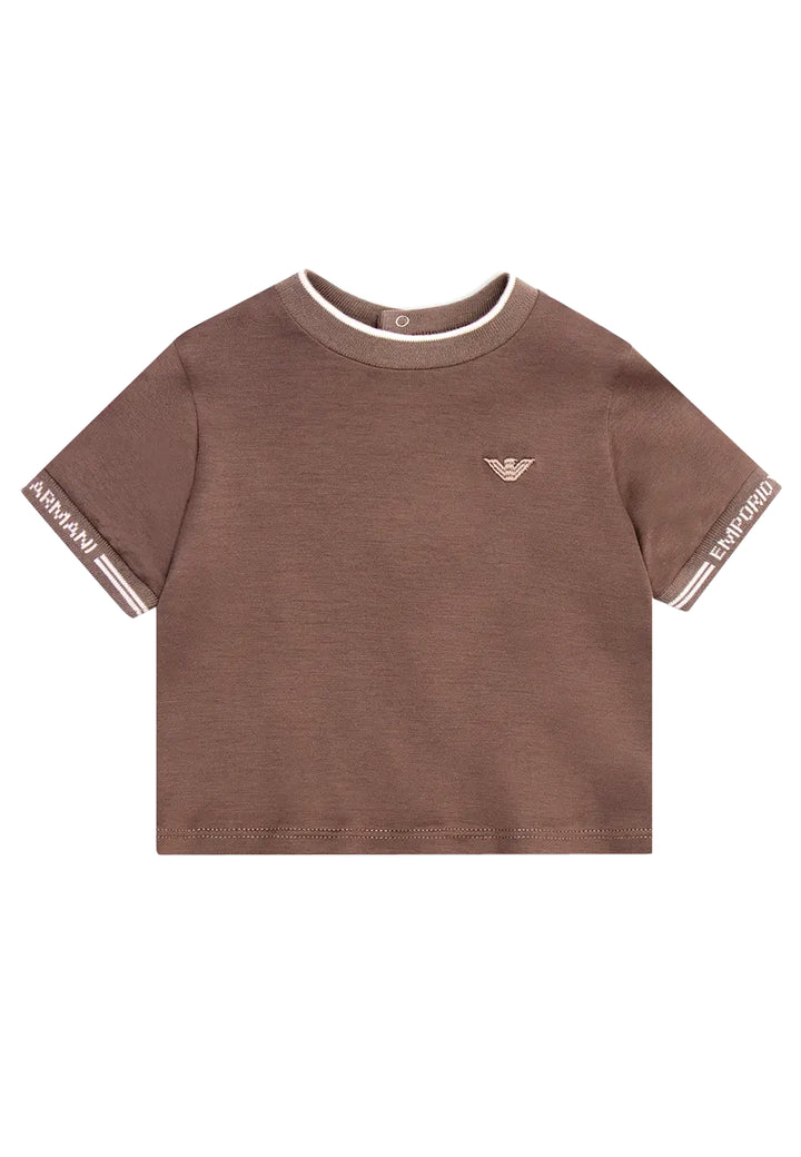 ViaMonte Shop | Emporio Armani t-shirt marrone neonato in lyocell