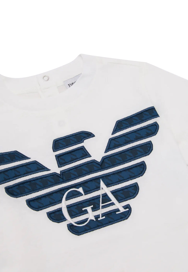 ViaMonte Shop | Emporio Armani t-shirt bianca neonato in jersey di cotone